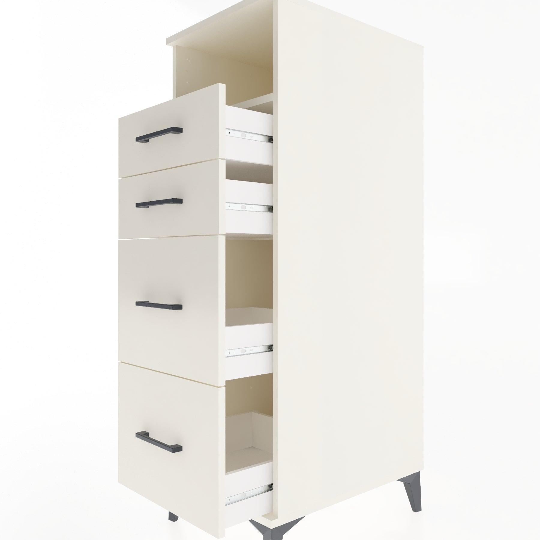 Woodntry Modular Cabinet Moonstone 44x30x122 cm with Drawers and Shelves CR35-1