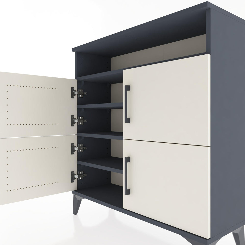 Woodntry Modular Dresser Anthracite 88x30x84 cm with Cover and Shelf KR35-2