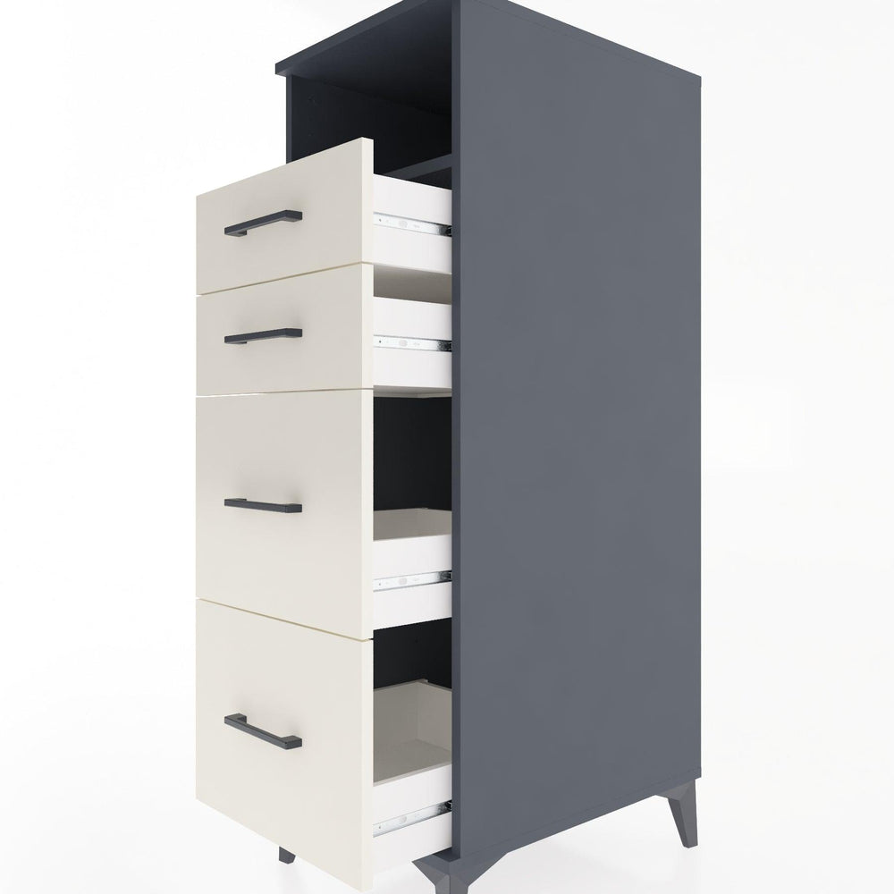 Woodntry Modular Cabinet Anthracite 44x30x122 cm with Drawers and Shelves CR35-2