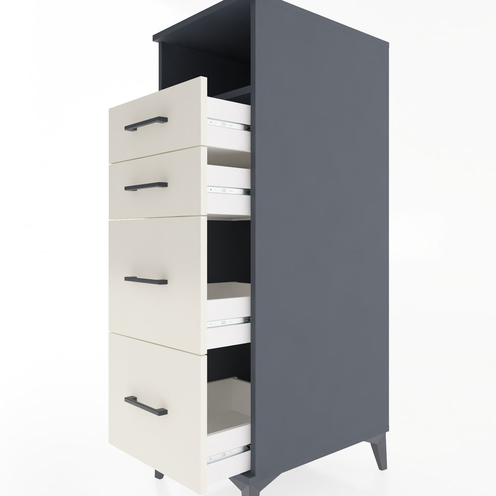 Woodntry Modular Cabinet Anthracite 44x59x122 cm with Drawers and Shelves CR35-2