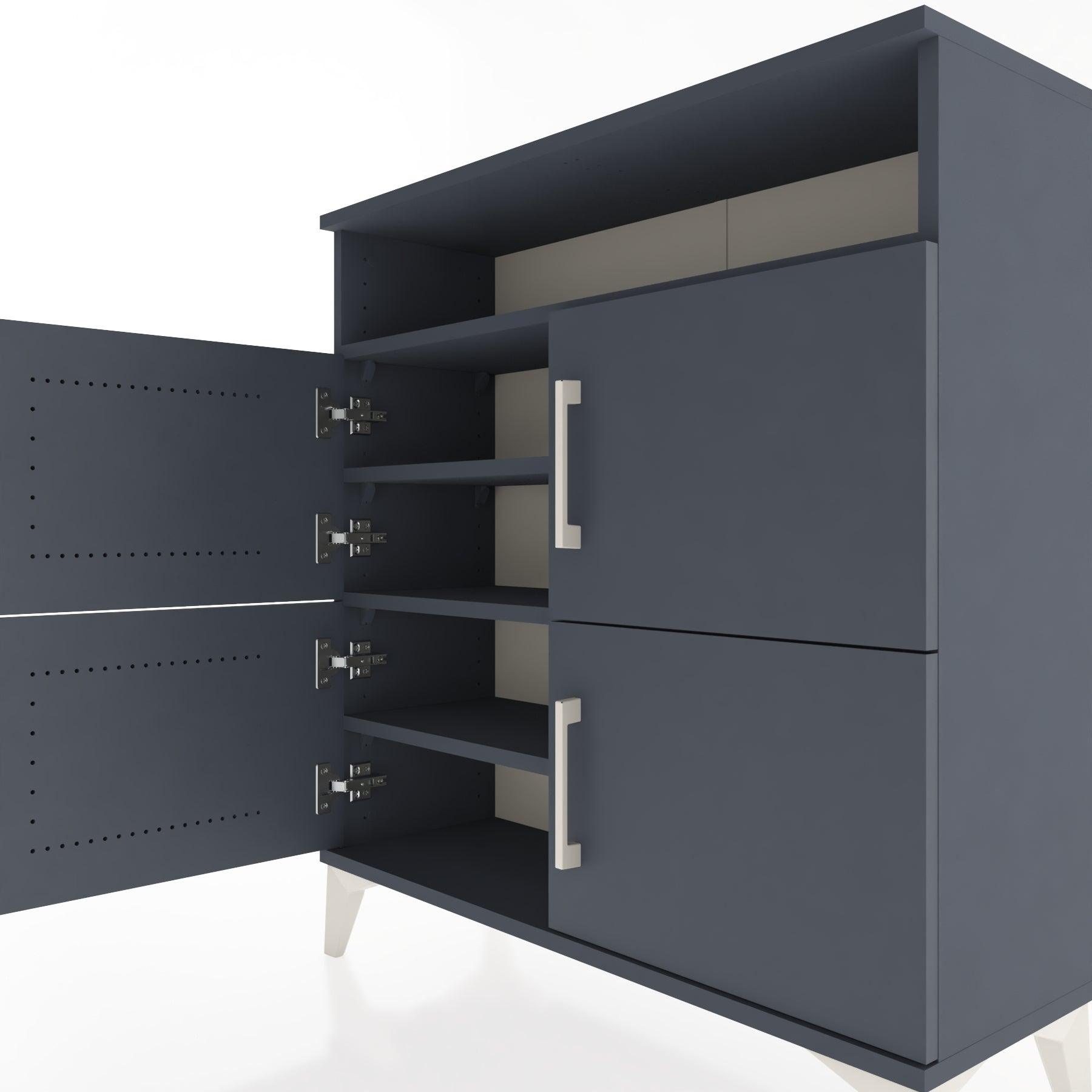 Woodntry Modular Dresser Anthracite 88x30x84 cm with Cover and Shelf KR35-2