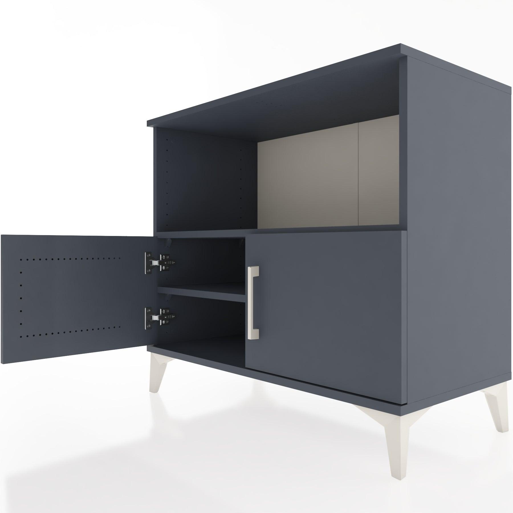 Woodntry Modüler Şifonyer Antrasit 88x44x68 cm Kapaklı ve Raflı KR35-2