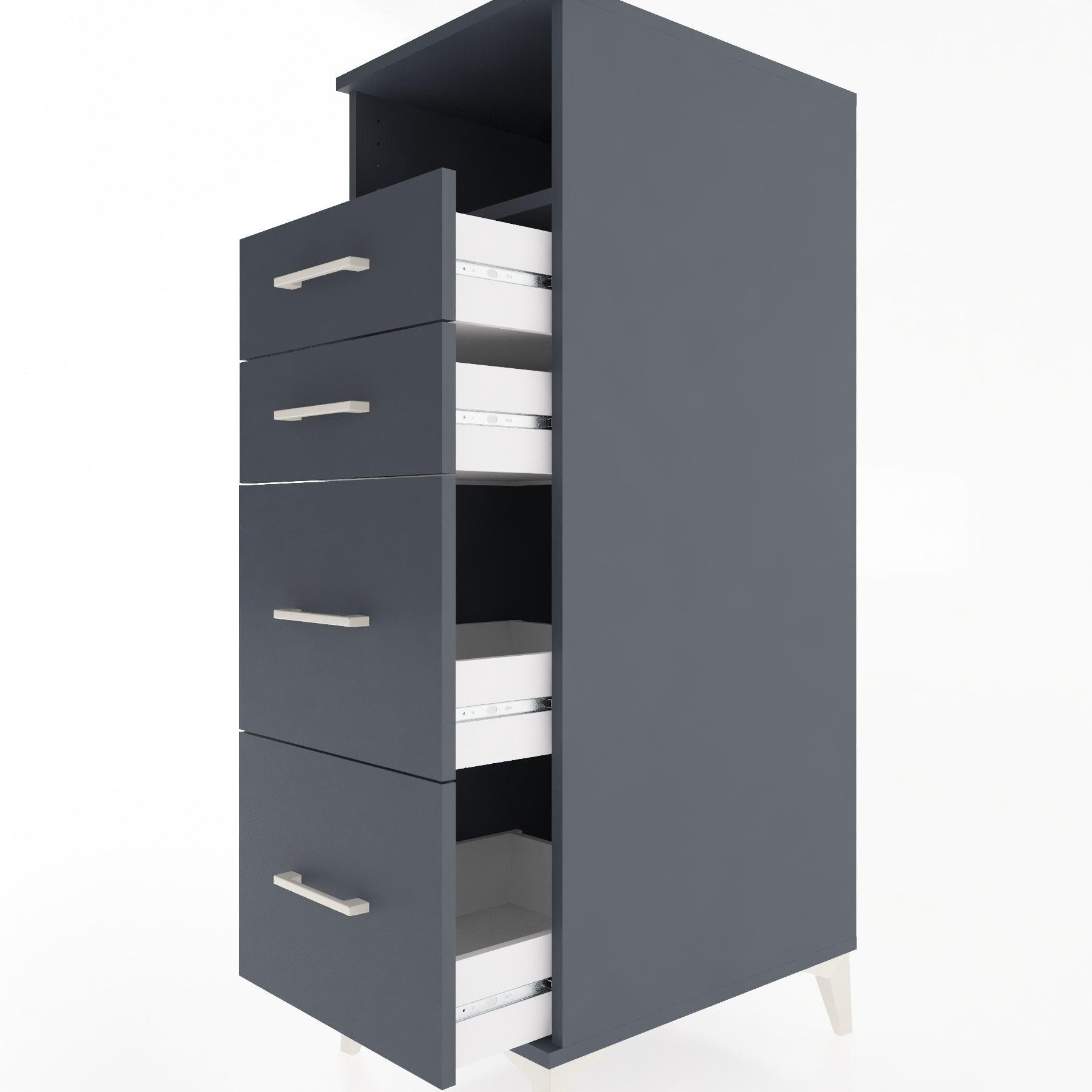 Woodntry Modular Cabinet Anthracite 44x30x122 cm with Drawers and Shelves CR35-2
