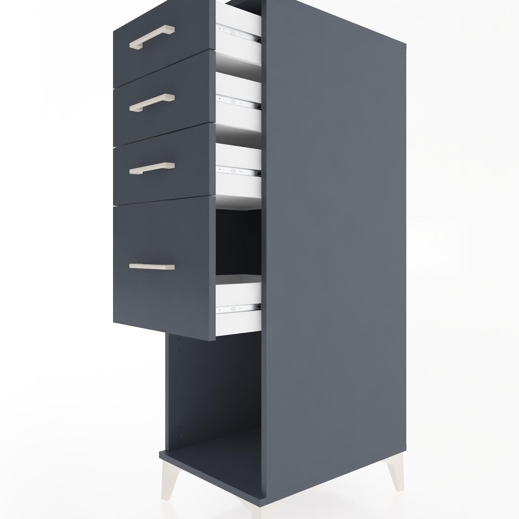 Woodntry Modular Cabinet Anthracite 44x30x122 cm with Drawers and Shelves CR85-2