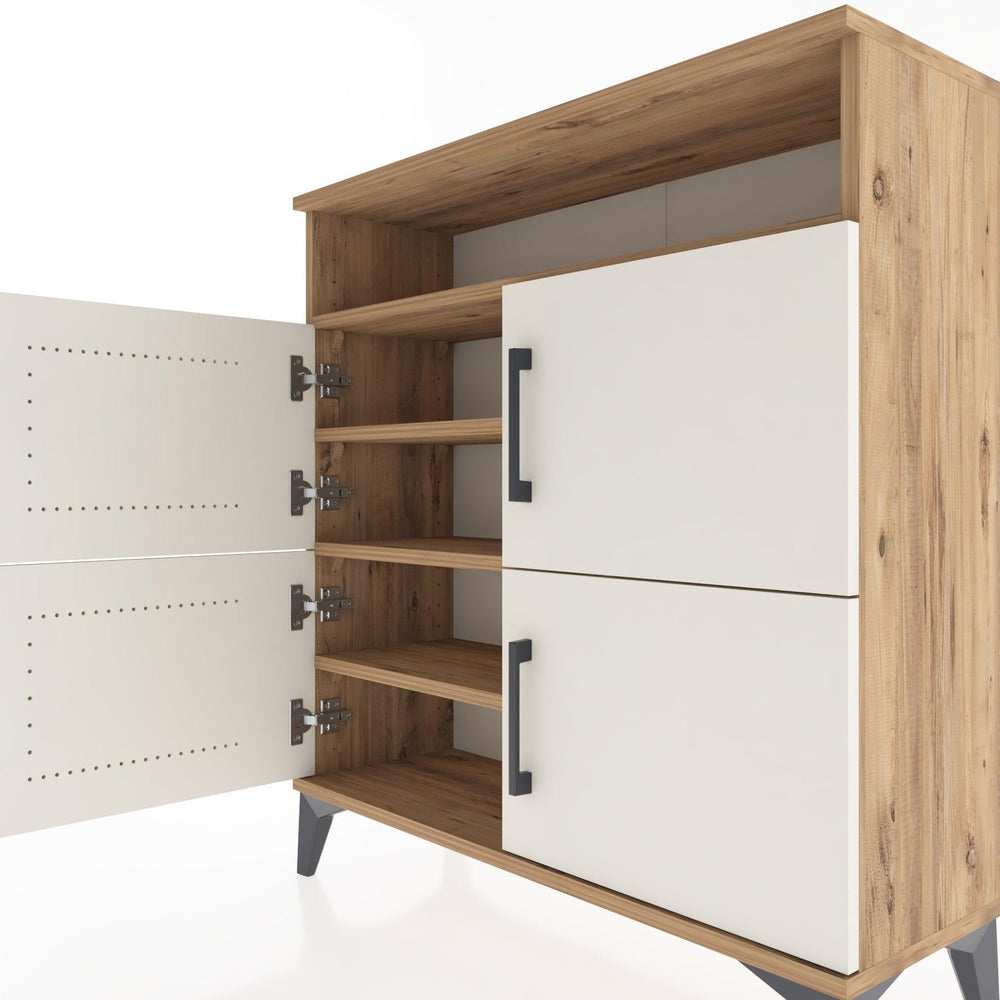 Woodntry Modüler Şifonyer Çam 88x30x84 cm Kapaklı ve Raflı KR35-3