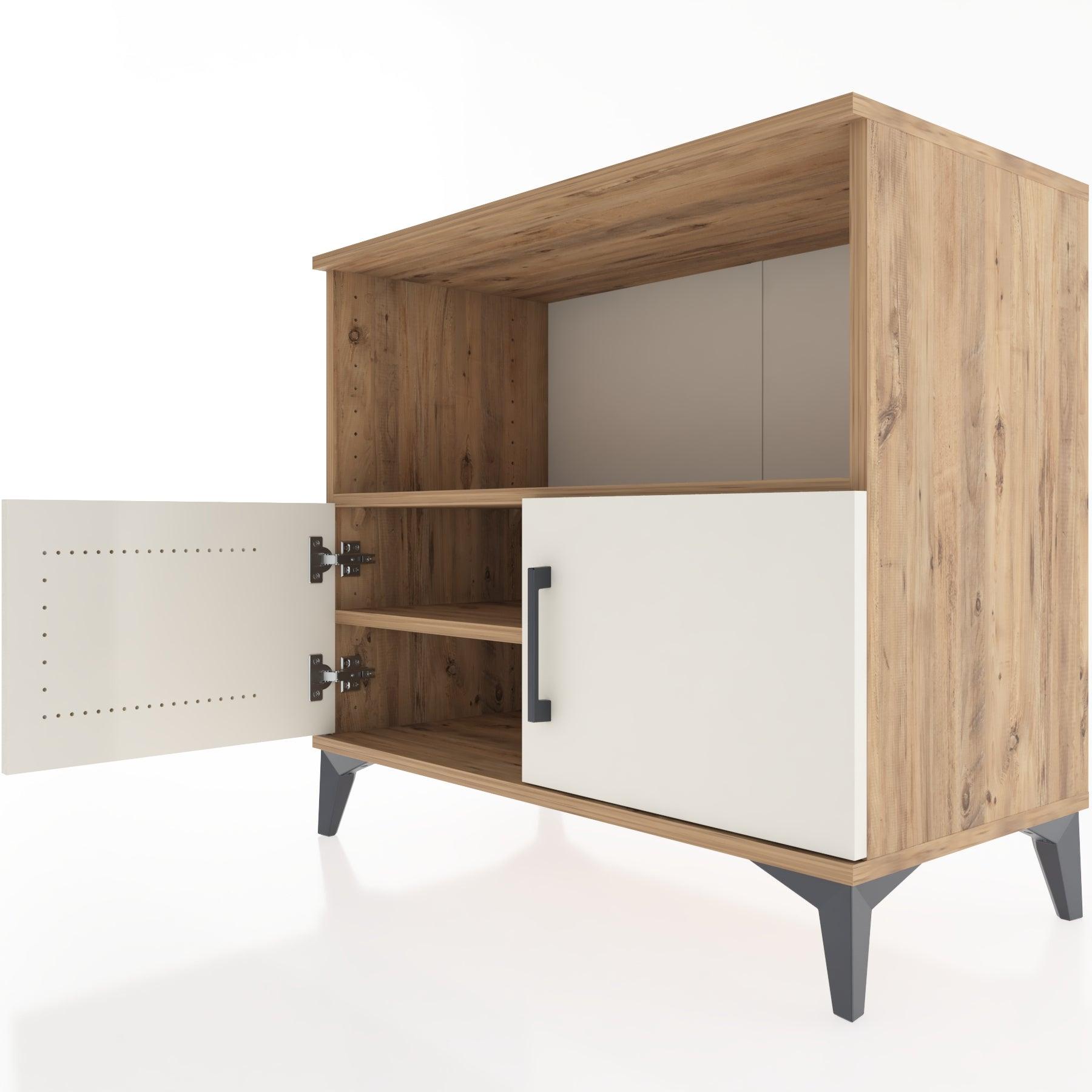 Woodntry Modüler Şifonyer Çam 88x44x68 cm Kapaklı ve Raflı KR35-3