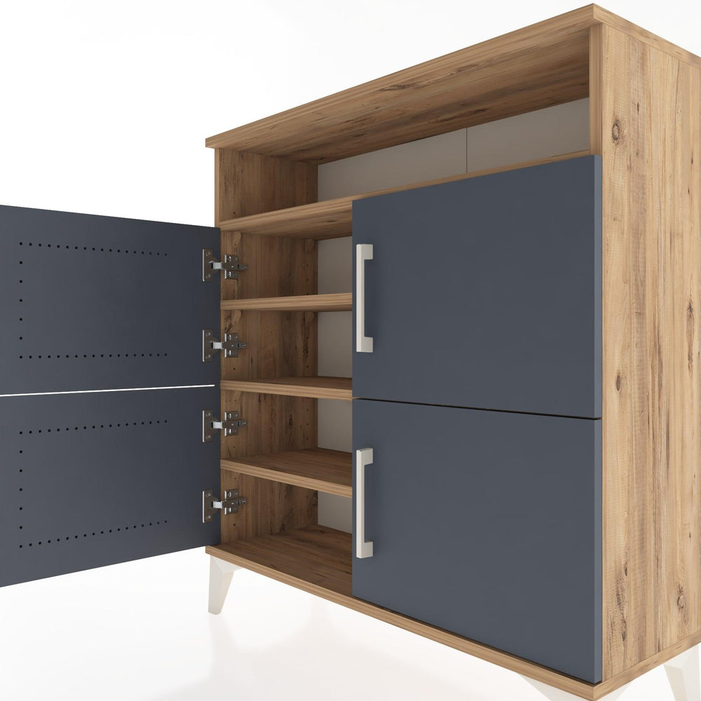 Woodntry Modüler Şifonyer Çam 88x30x84 cm Kapaklı ve Raflı KR35-3