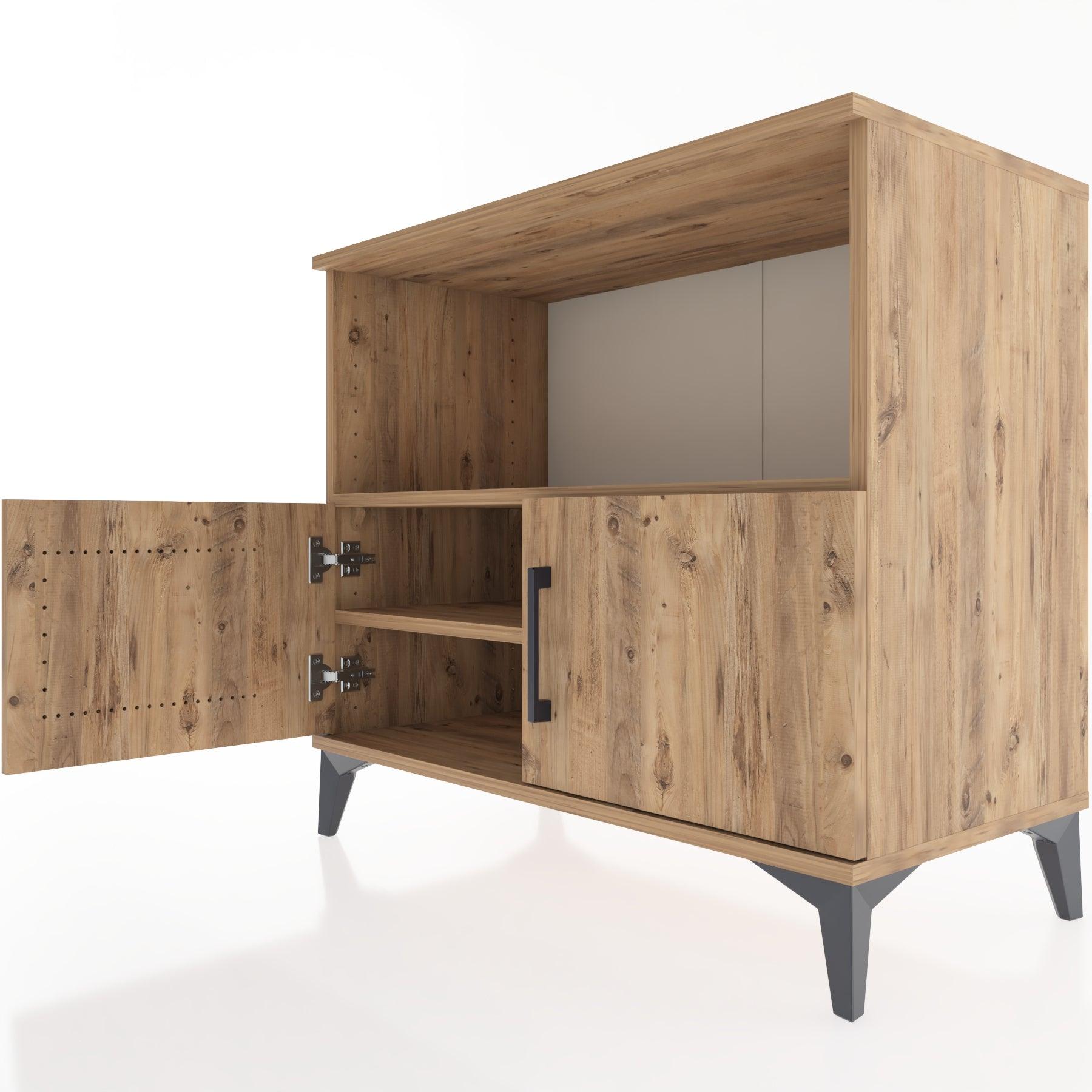 Woodntry Modüler Şifonyer Çam 88x44x68 cm Kapaklı ve Raflı KR35-3