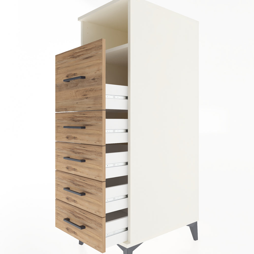 Woodntry Modular Cabinet Moonstone 44x59x122 cm with Drawers and Shelves CR86-1