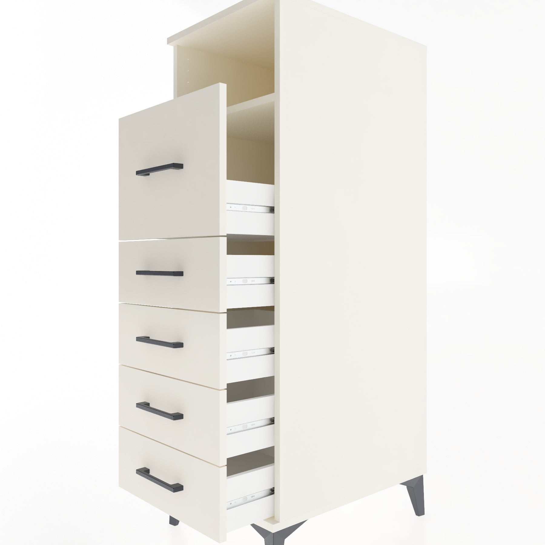 Woodntry Modular Cabinet Moonstone 44x59x122 cm with Drawers and Shelves CR86-1