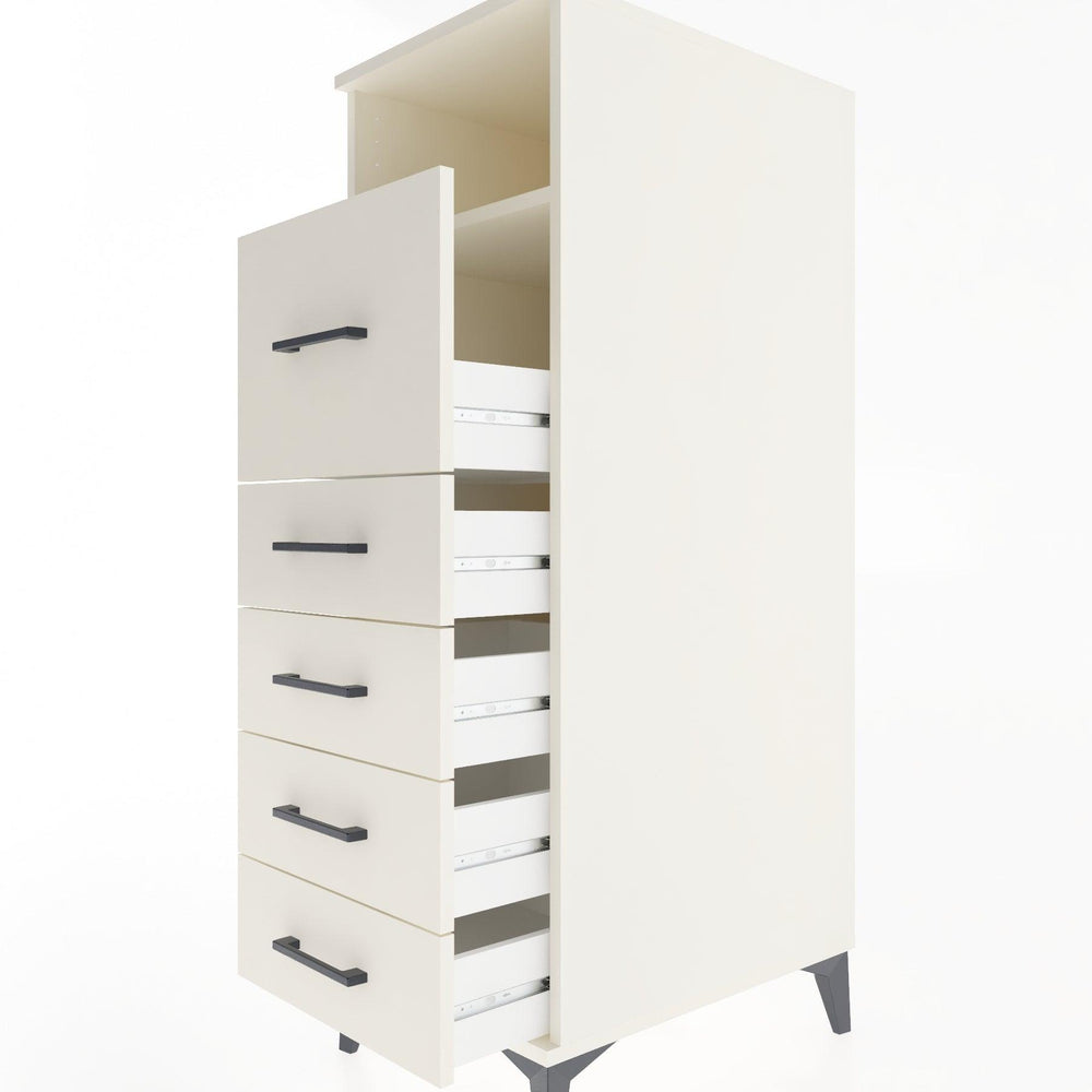 Woodntry Modular Cabinet Moonstone 44x30x122 cm with Drawers and Shelves CR86-1