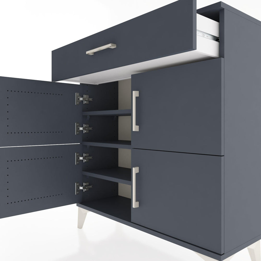 Woodntry Modüler Şifonyer Antrasit 88x30x84 cm Kapaklı ve Çekmeceli KC36-2