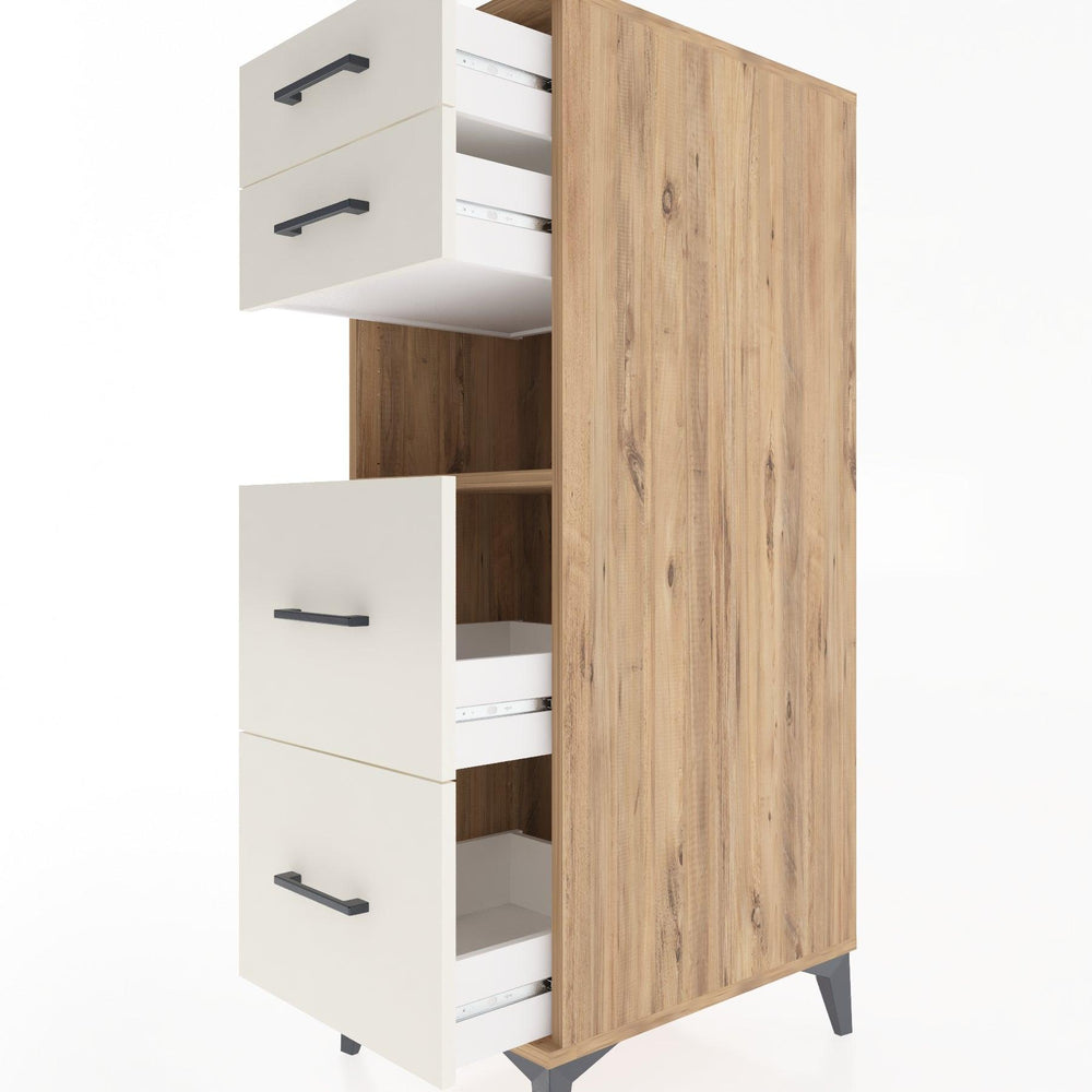 Woodntry Modular Cabinet Pine 44x30x122 cm with Drawers and Shelves CR36-3