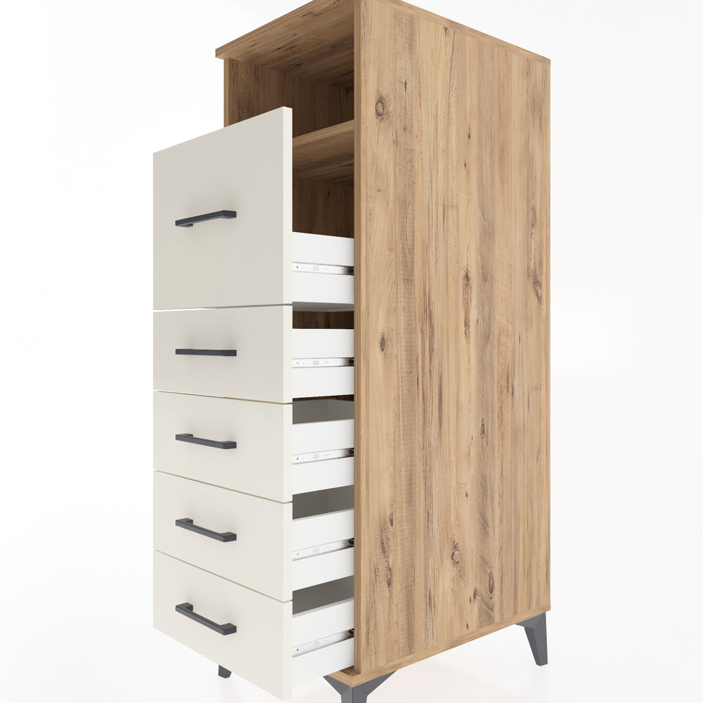 Woodntry Modular Cabinet Pine 44x59x122 cm with Drawers and Shelves CR86-3