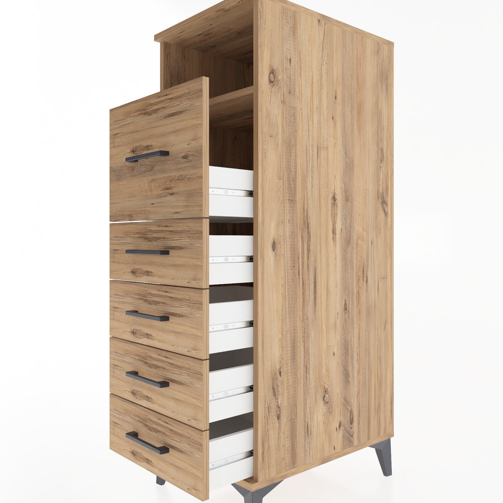 Woodntry Modular Cabinet Pine 44x59x122 cm with Drawers and Shelves CR86-3