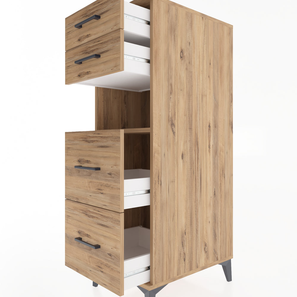 Woodntry Modular Cabinet Pine 44x59x122 cm with Drawers and Shelves CR36-3