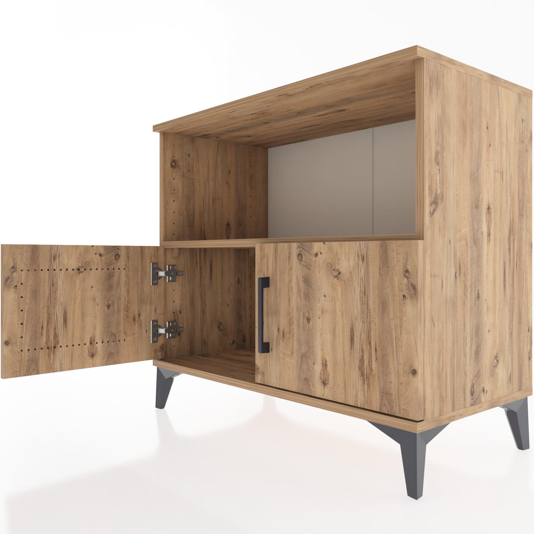 Woodntry Modüler Şifonyer Çam 88x44x68 cm Kapaklı ve Raflı KR36-3