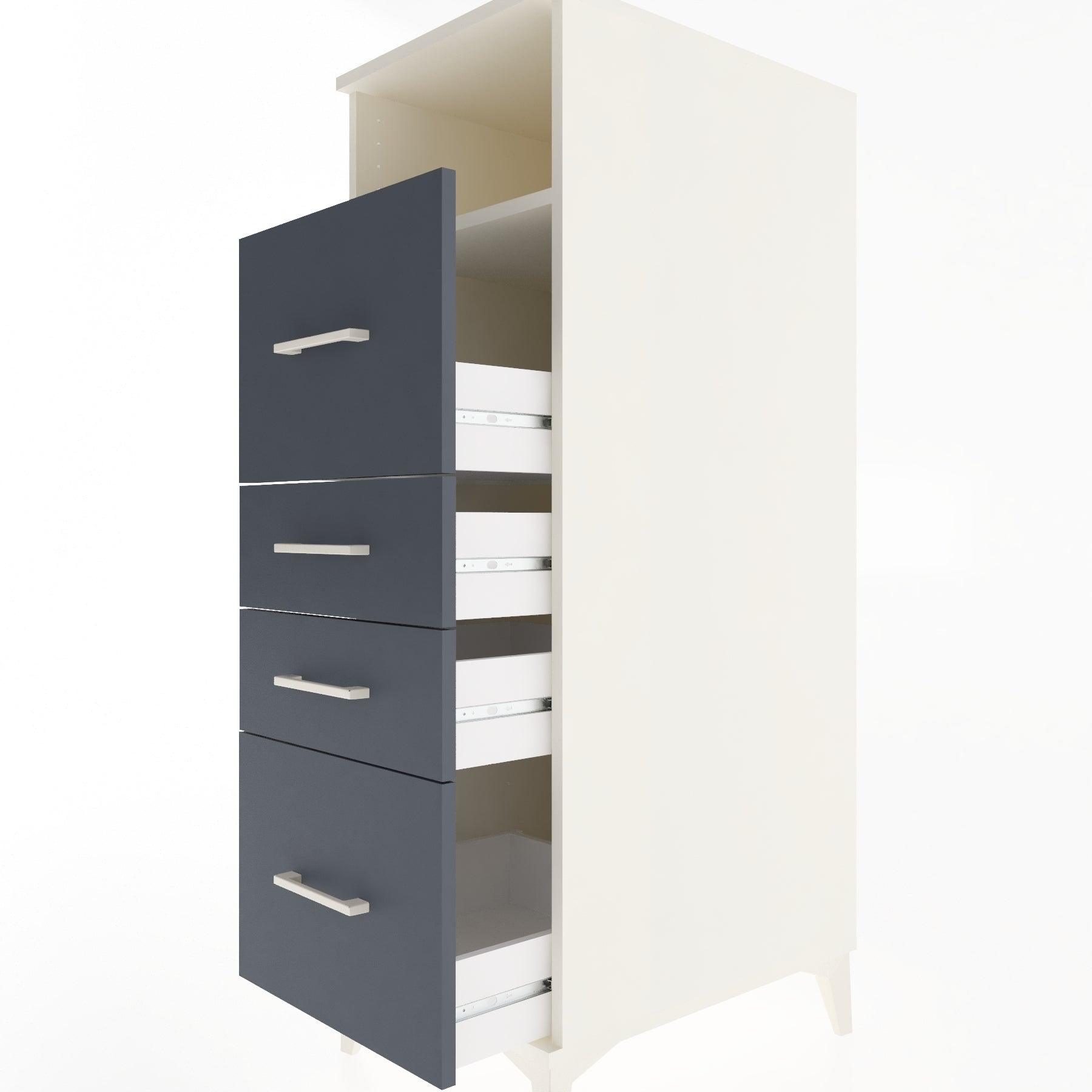 Woodntry Modular Cabinet Moonstone 44x30x122 cm with Drawers and Shelves CR37-1