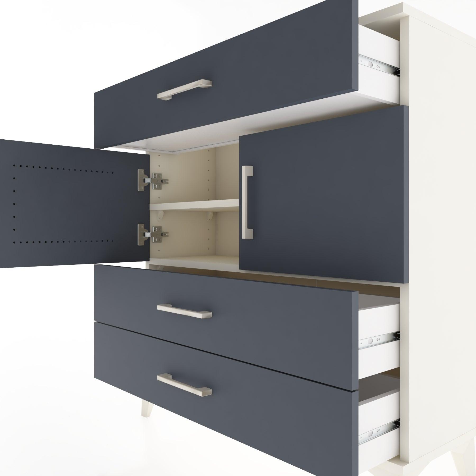 Woodntry Modular Dresser Moonstone 88x30x84 cm with Cover and Drawer KC37-1