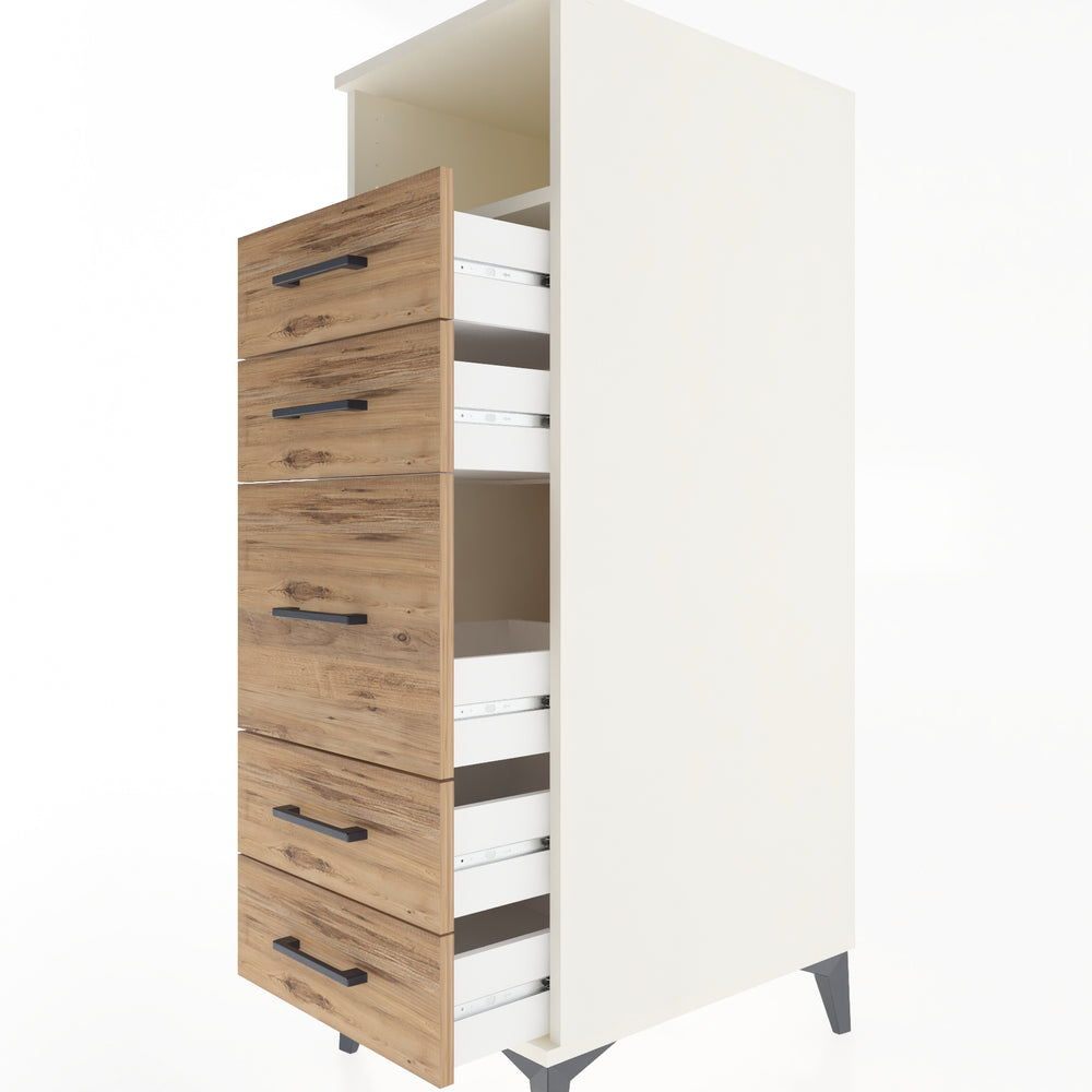 Woodntry Modular Cabinet Moonstone 44x59x122 cm with Drawers and Shelves CR87-1