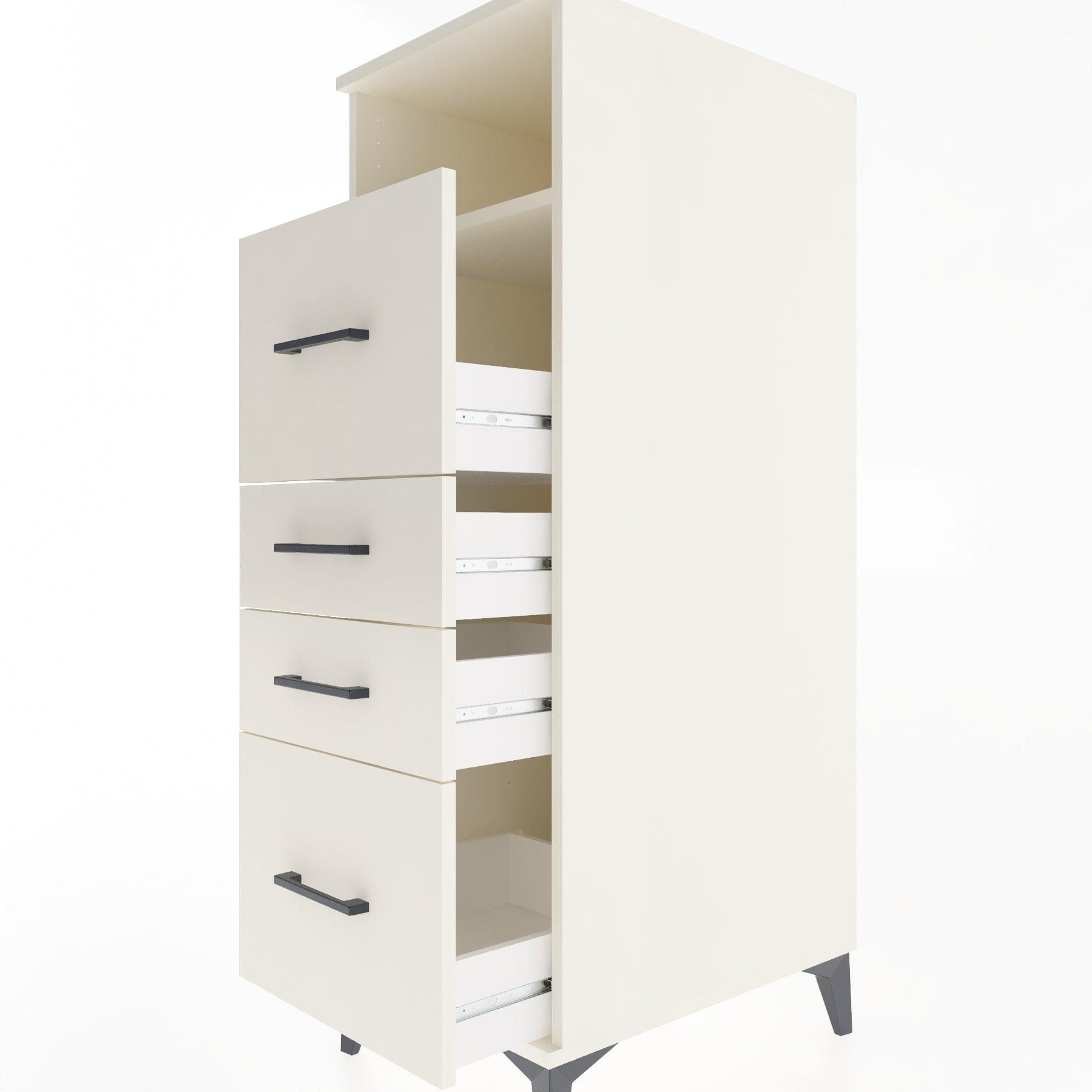 Woodntry Modular Cabinet Moonstone 44x30x122 cm with Drawers and Shelves CR37-1