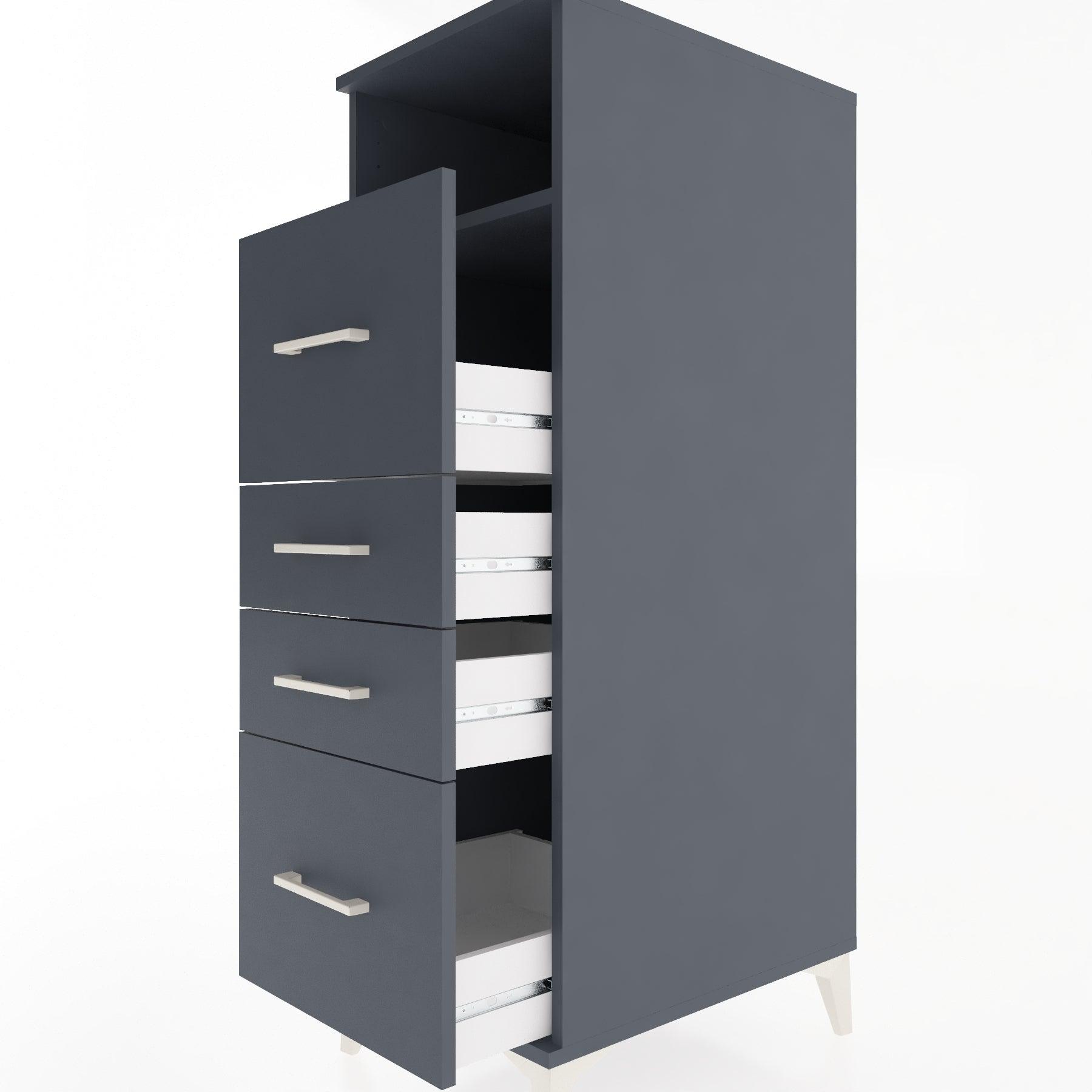 Woodntry Modular Cabinet Anthracite 44x30x122 cm with Drawers and Shelves CR37-2