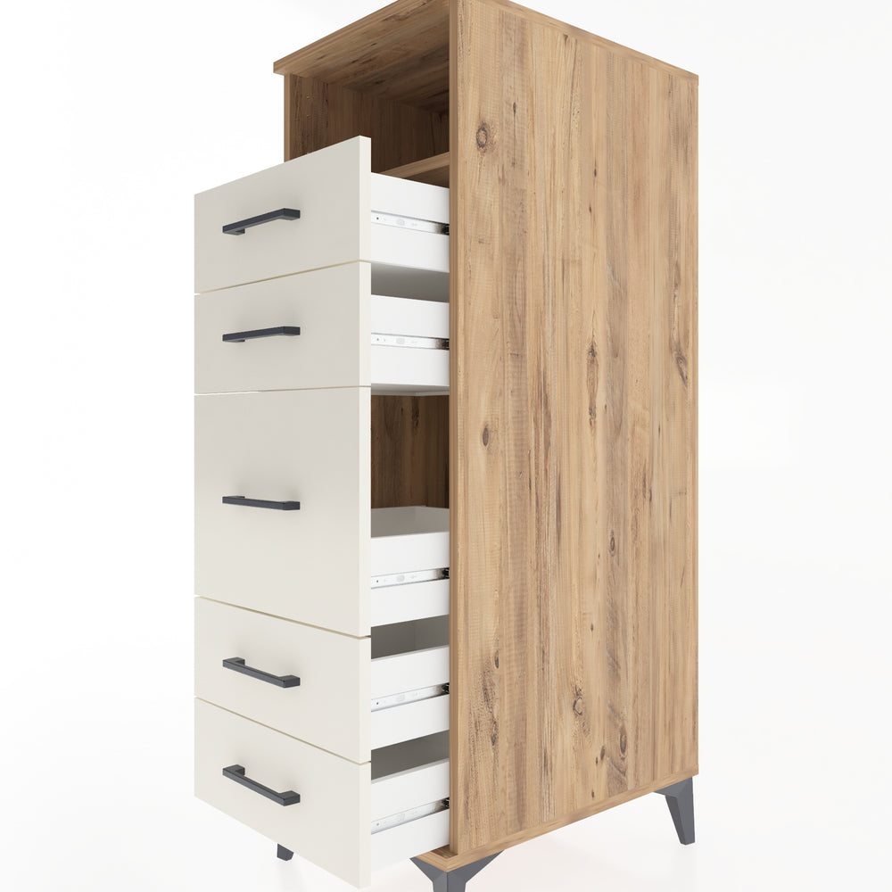 Woodntry Modular Cabinet Pine 44x59x122 cm with Drawers and Shelves CR87-3