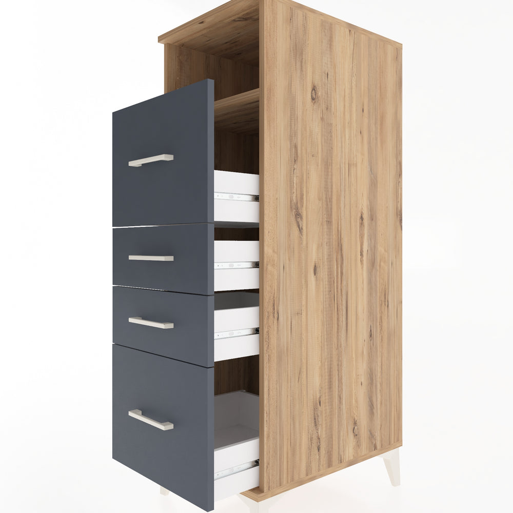 Woodntry Modular Cabinet Pine 44x59x122 cm with Drawers and Shelves CR37-3