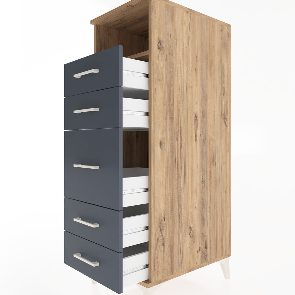 Woodntry Modular Cabinet Pine 44x59x122 cm with Drawers and Shelves CR87-3