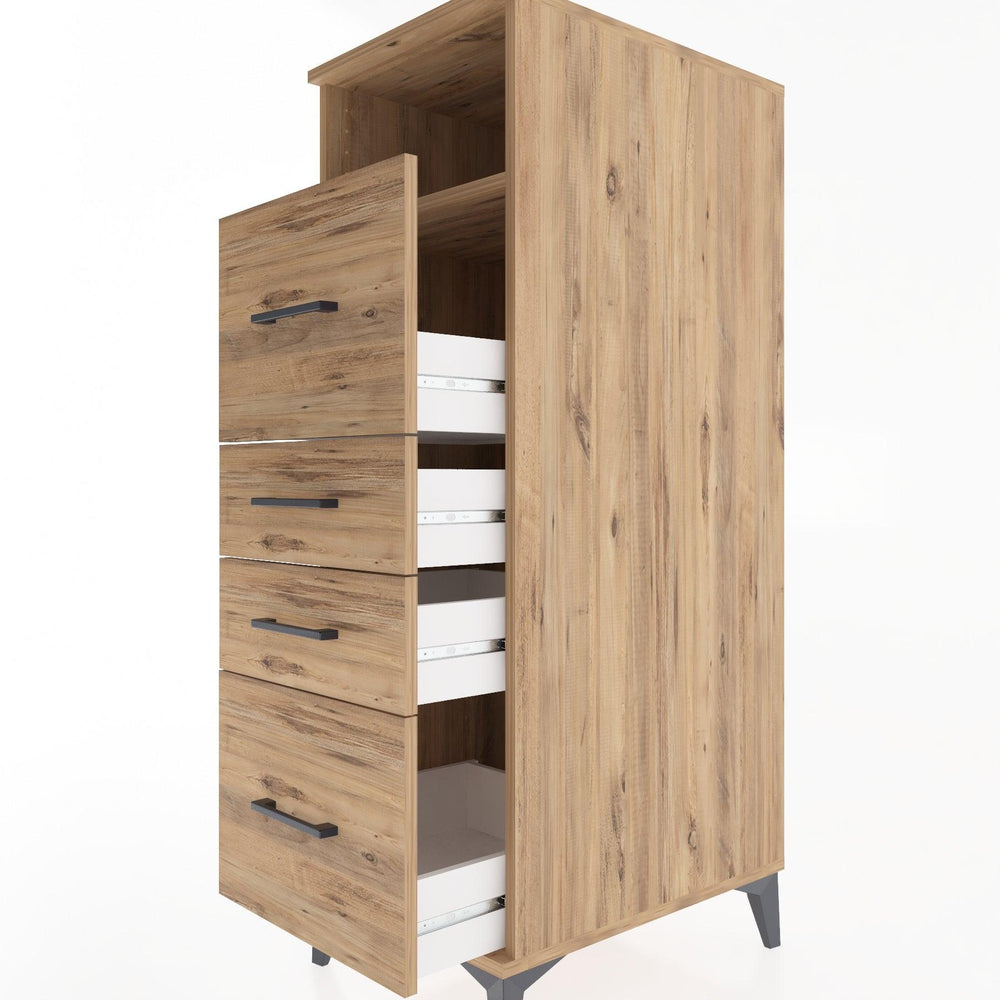 Woodntry Modular Cabinet Pine 44x30x122 cm with Drawers and Shelves CR37-3