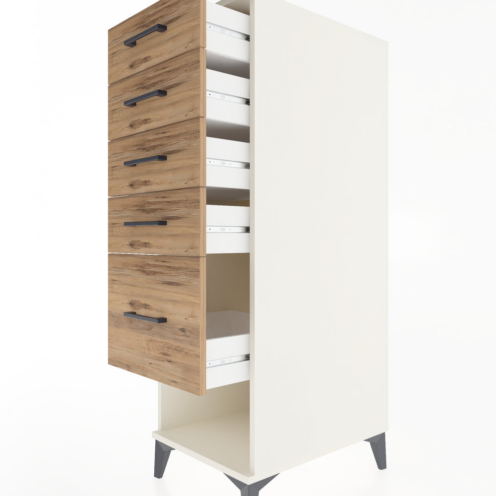 Woodntry Modular Cabinet Moonstone 44x59x122 cm with Drawers and Shelves CR88-1