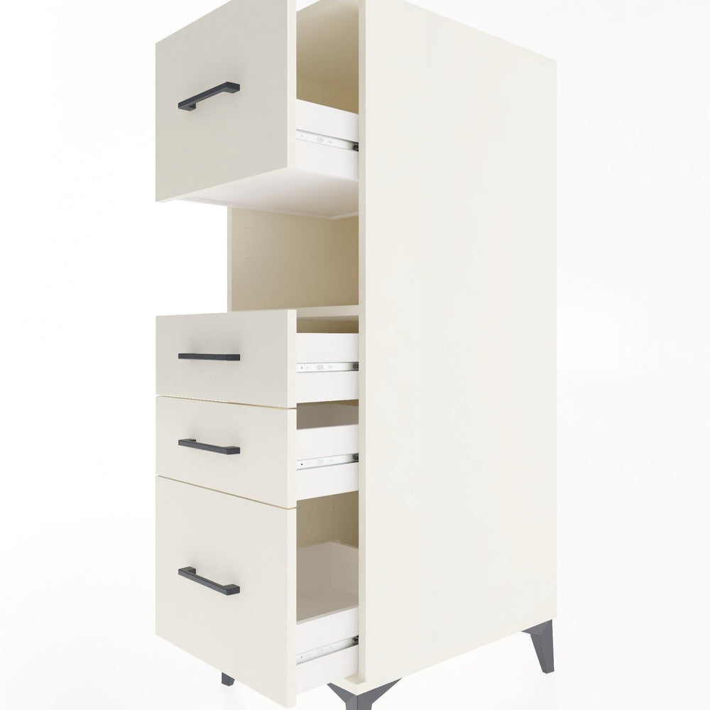 Woodntry Modüler Dolap Aytaşı 44x30x122 cm Çekmeceli ve Raflı CR38-1