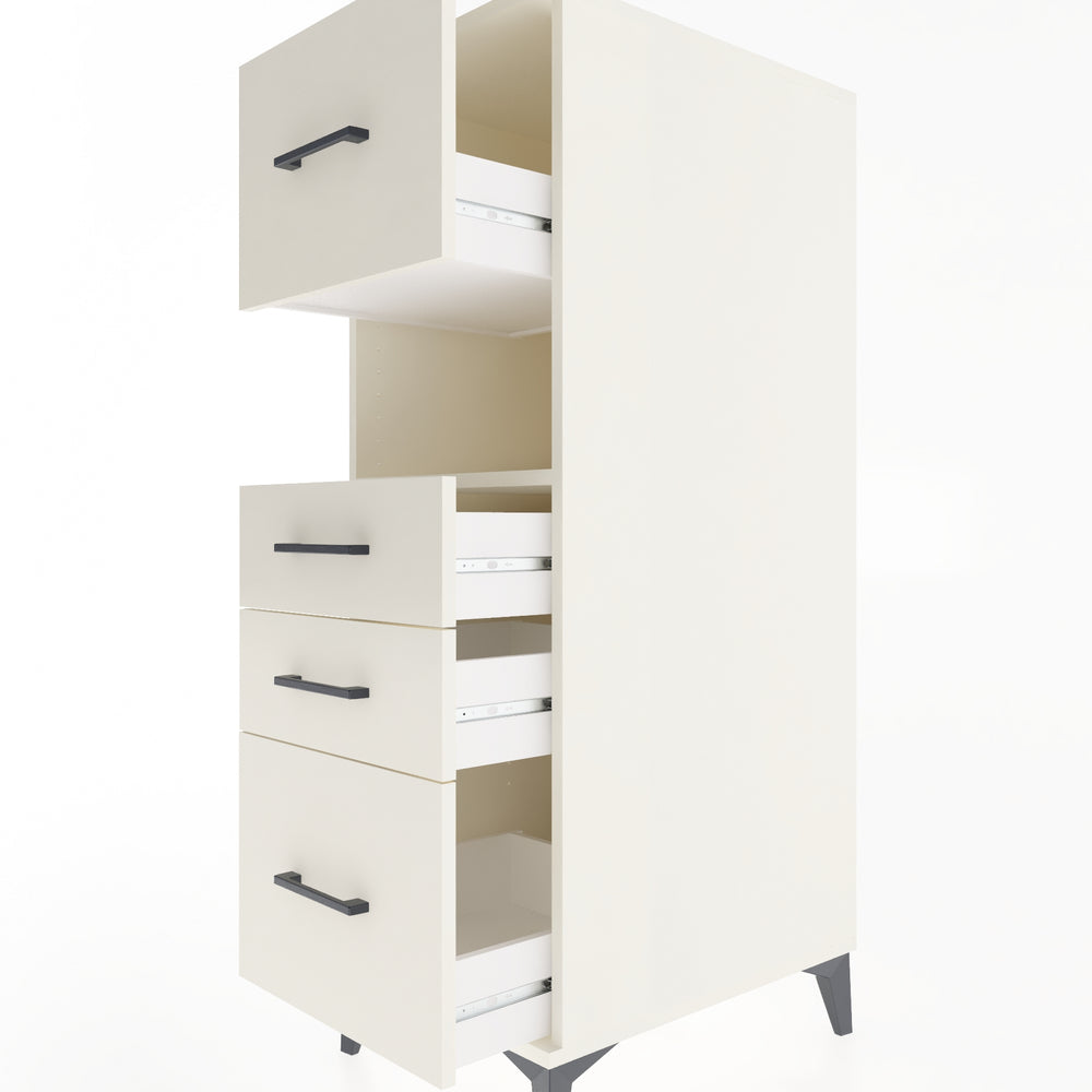 Woodntry Modüler Dolap Aytaşı 44x59x122 cm Çekmeceli ve Raflı CR38-1