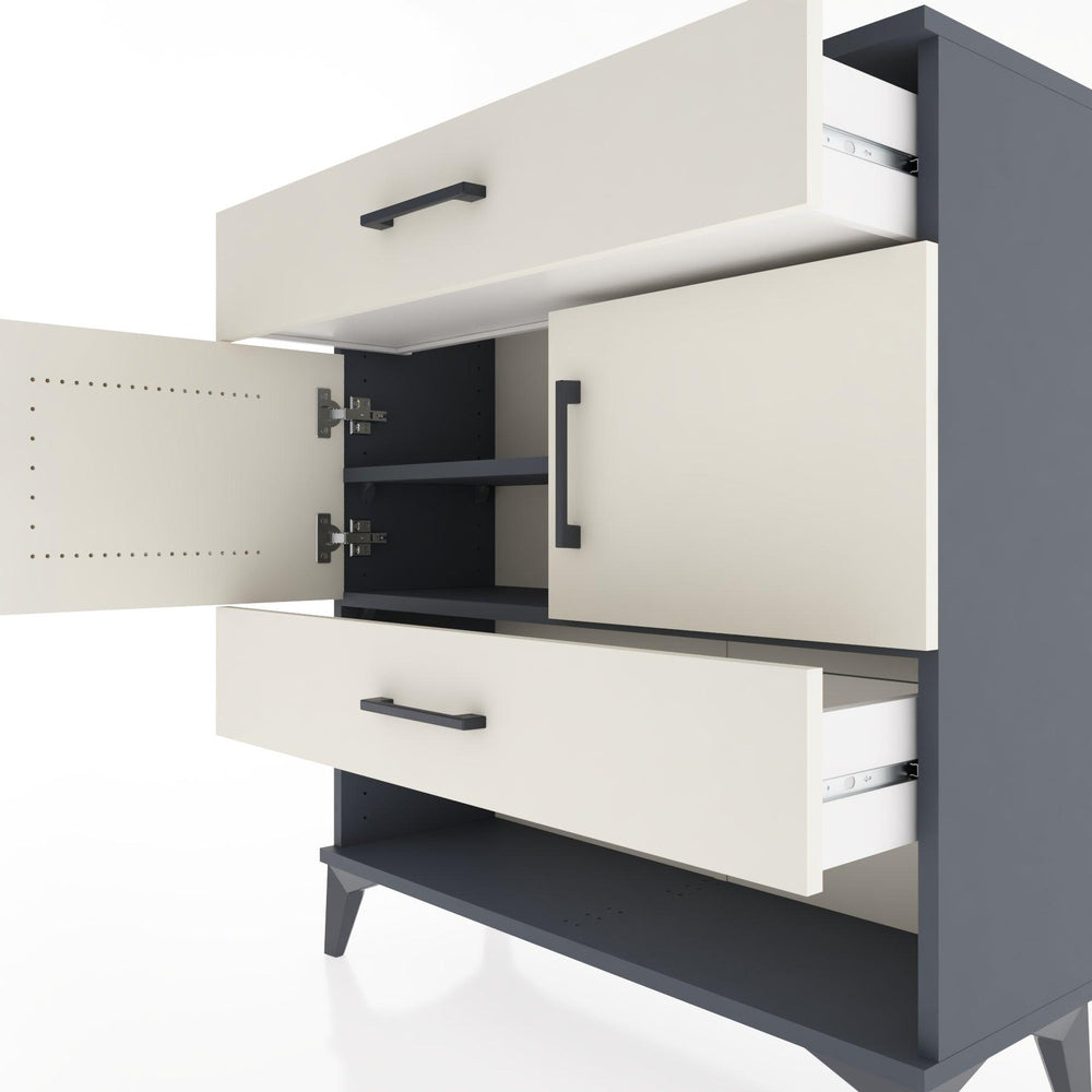 Woodntry Modüler Şifonyer Antrasit 88x30x84 cm Fonksiyonel F38-2