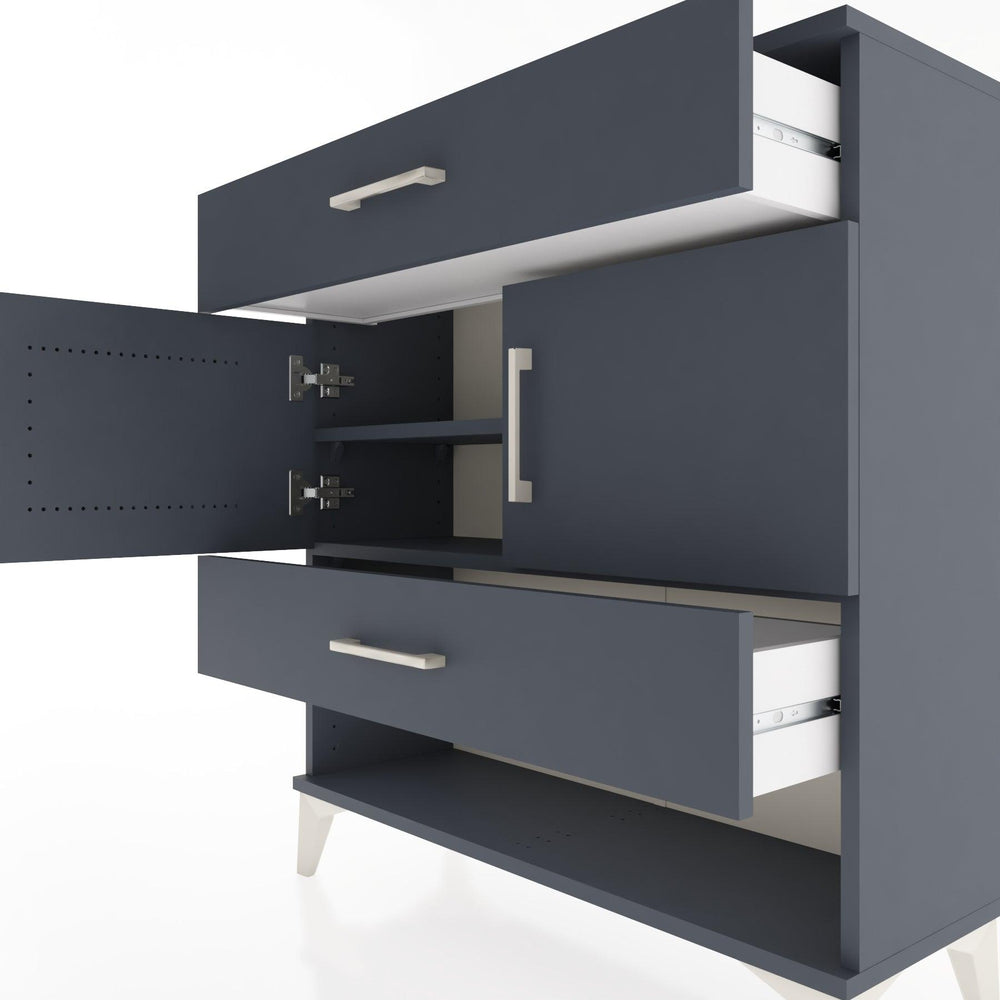 Woodntry Modüler Şifonyer Antrasit 88x30x84 cm Fonksiyonel F38-2