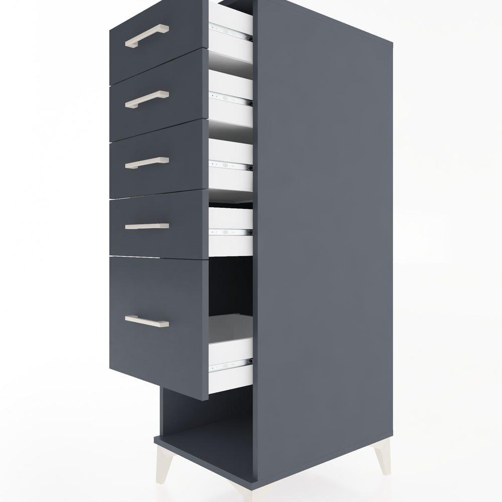 Woodntry Modular Cabinet Anthracite 44x59x122 cm with Drawers and Shelves CR88-2