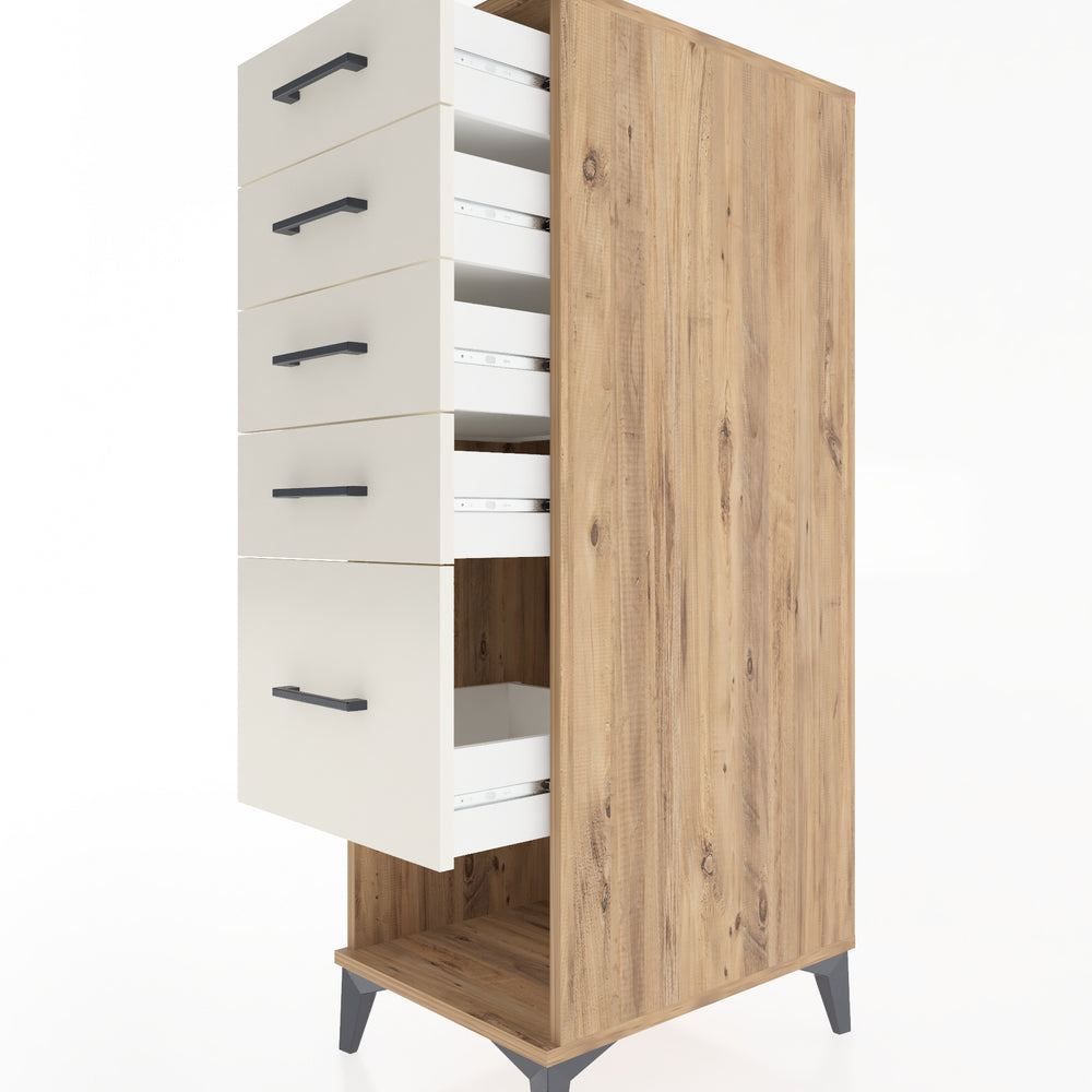 Woodntry Modular Cabinet Pine 44x59x122 cm with Drawers and Shelves CR88-3