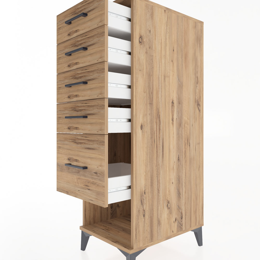 Woodntry Modular Cabinet Pine 44x59x122 cm with Drawers and Shelves CR88-3