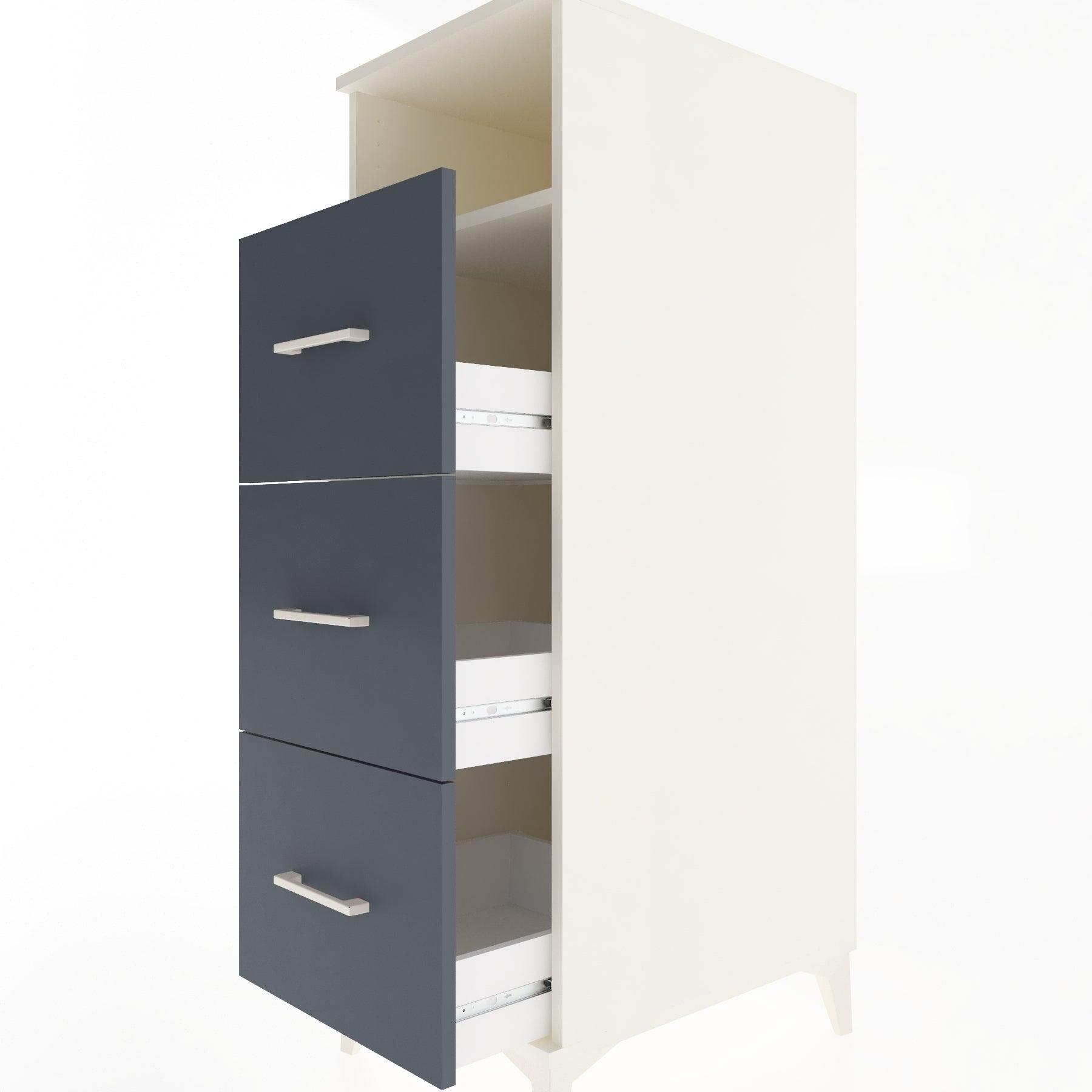Woodntry Modular Cabinet Moonstone 44x30x122 cm with Drawers and Shelves CR39-1
