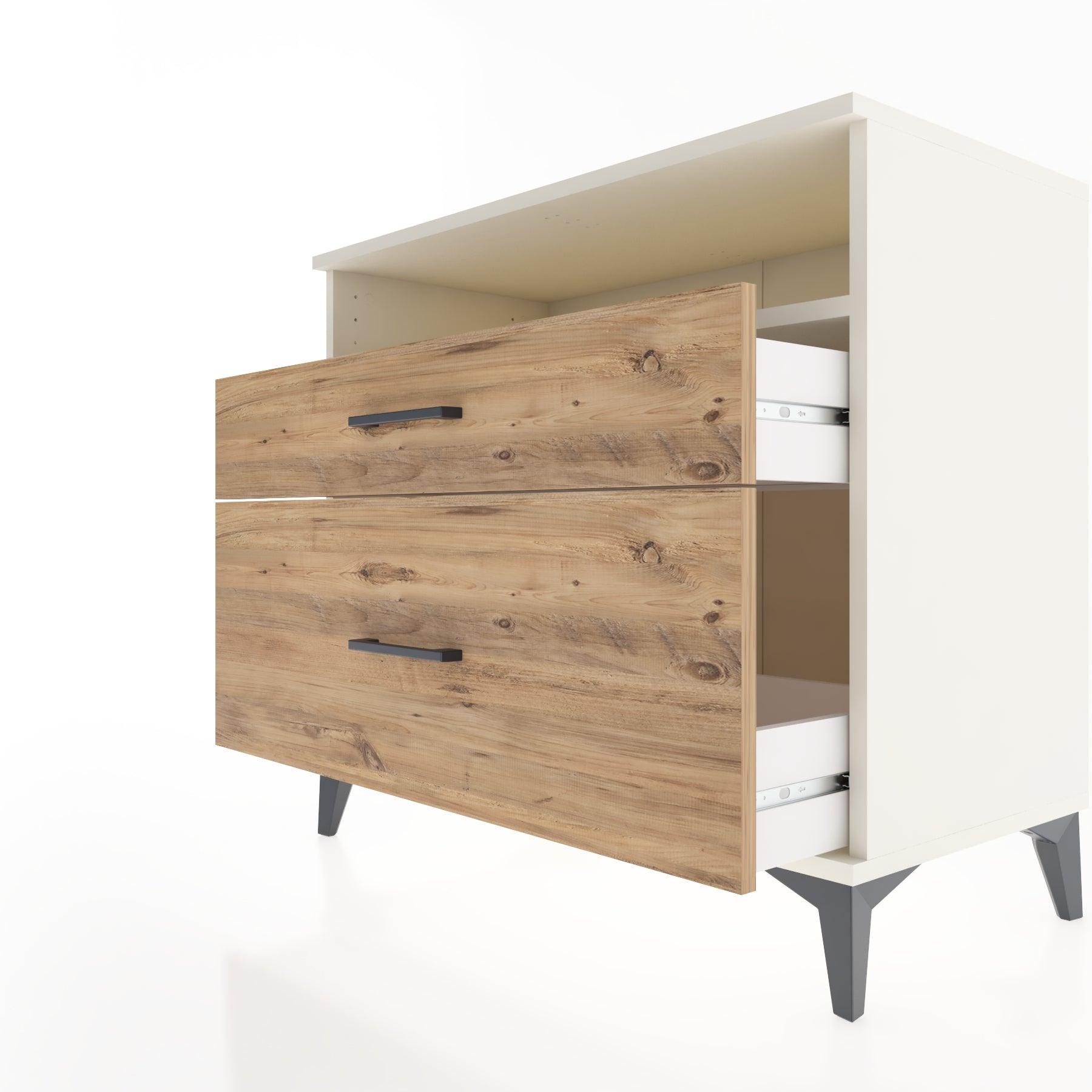 Woodntry Modüler Şifonyer Aytaşı 88x44x68 cm Çekmeceli ve Raflı CR39-1