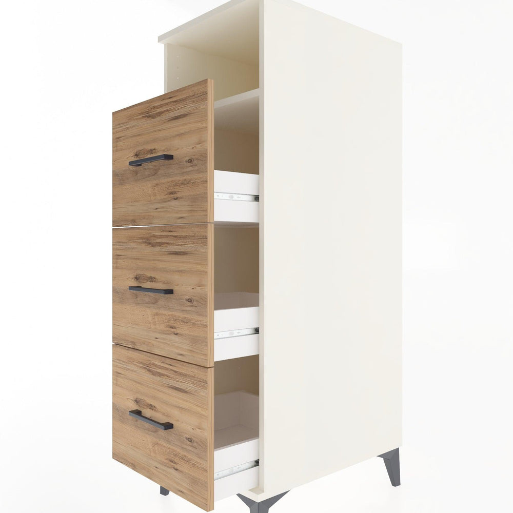 Woodntry Modüler Dolap Aytaşı 44x30x122 cm Çekmeceli ve Raflı CR39-1
