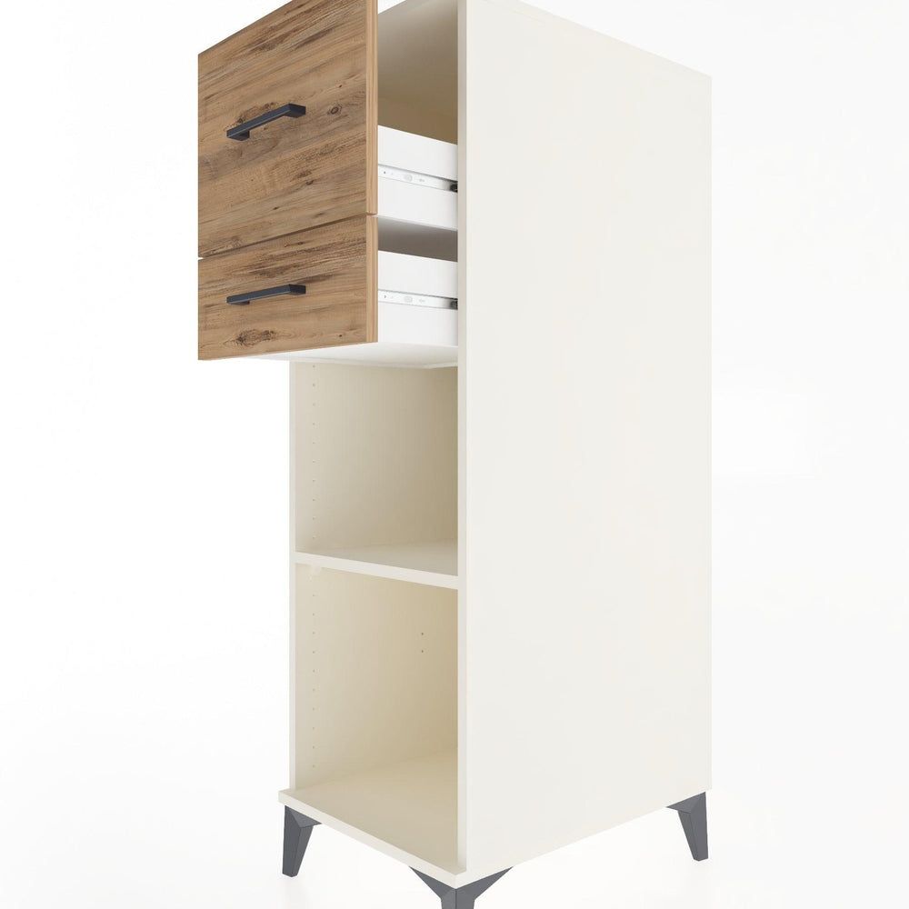 Woodntry Modular Cabinet Moonstone 44x30x122 cm with Drawers and Shelves CR89-1