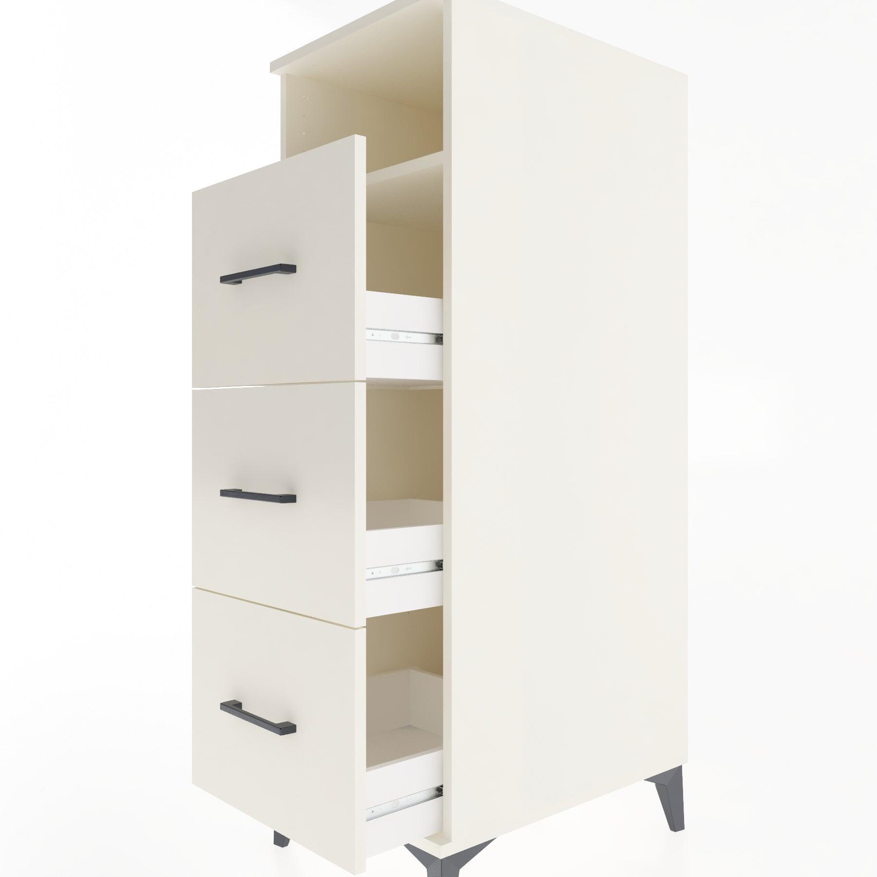 Woodntry Modular Cabinet Moonstone 44x30x122 cm with Drawers and Shelves CR39-1