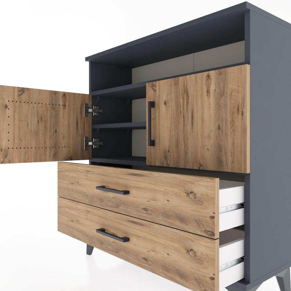 Woodntry Modular Dresser Anthracite 88x30x84 cm Functional F39-2