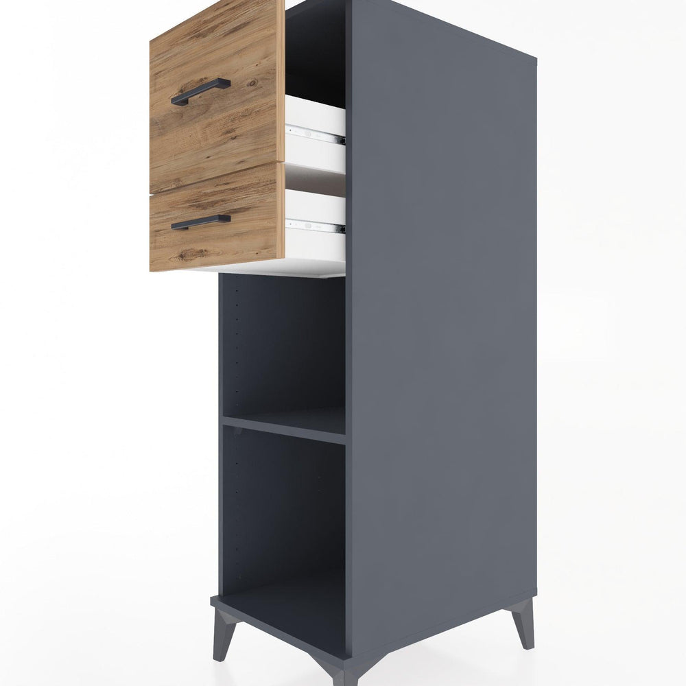 Woodntry Modular Cabinet Anthracite 44x30x122 cm with Drawers and Shelves CR89-2