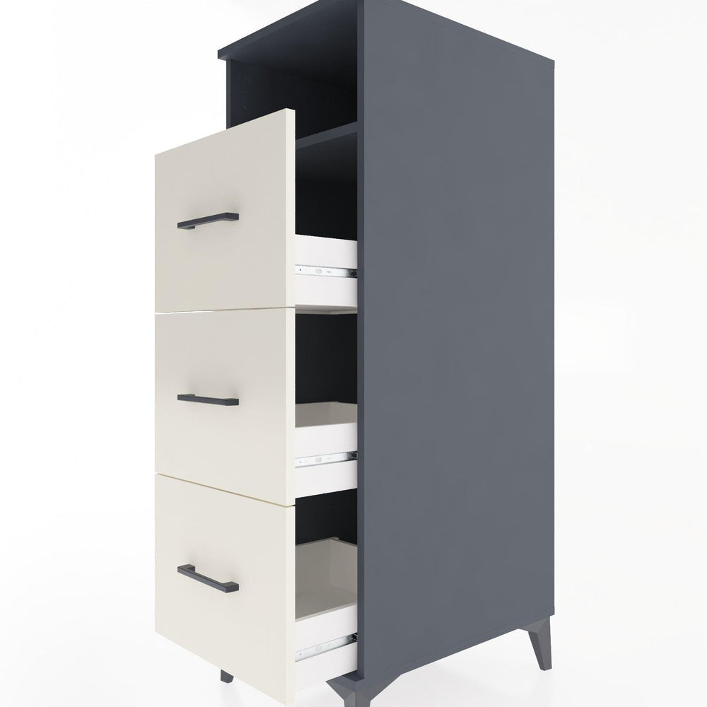 Woodntry Modular Cabinet Anthracite 44x30x122 cm with Drawers and Shelves CR39-2