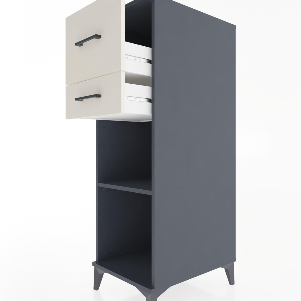 Woodntry Modular Cabinet Anthracite 44x30x122 cm with Drawers and Shelves CR89-2