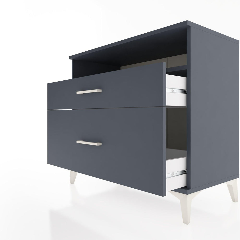 Woodntry Modüler Şifonyer Antrasit 88x44x68 cm Çekmeceli ve Raflı CR39-2