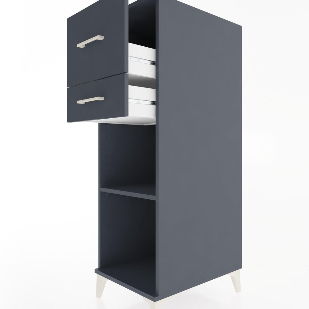 Woodntry Modular Cabinet Anthracite 44x30x122 cm with Drawers and Shelves CR89-2
