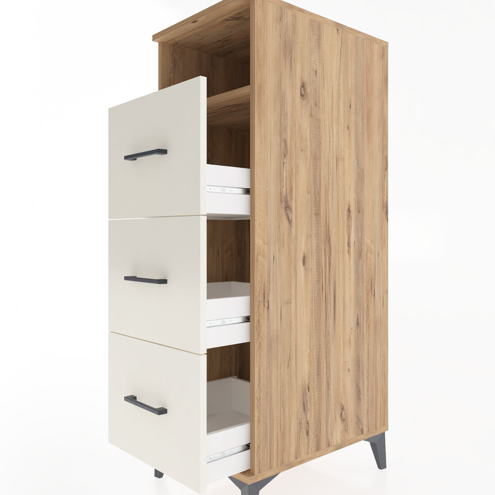Woodntry Modular Cabinet Pine 44x59x122 cm with Drawers and Shelves CR39-3